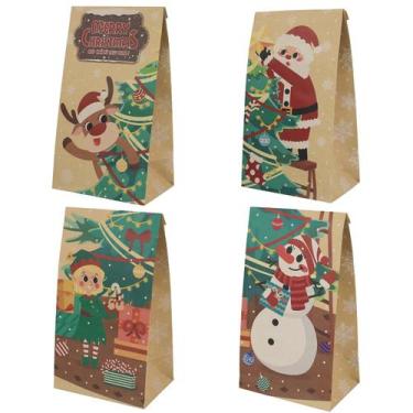 Imagem de Sacos de presentes de Natal Haobell, 24 peças com adesivos 21x11,5x8 c