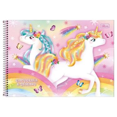 Imagem de Caderno Espiral Cartografia e Desenho Blink Unicórnios 80 Folhas - Til