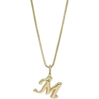 Imagem de Colar Feminino com Letra Inicial – Pingente Personalizado Elegante – Corrente Semi Joia Banhada a Ouro 18K – Presente Sofisticado para Mulher - Stella Vilela Semi Joias (M)