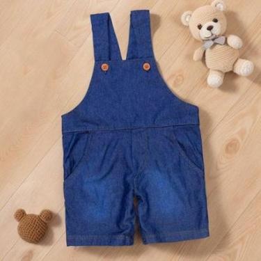 Imagem de Jardineira Curta Jeans Para Bebê - Conforto E Estilo Casual-Masculino