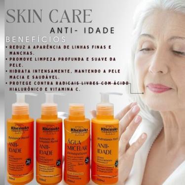 Imagem de Kit facial tratamento Anti-Idade skin care 4 Itens - Rhenuks