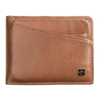 Imagem de Carteira Masculina de Couro com Porta Cartão Suissewin Café, U