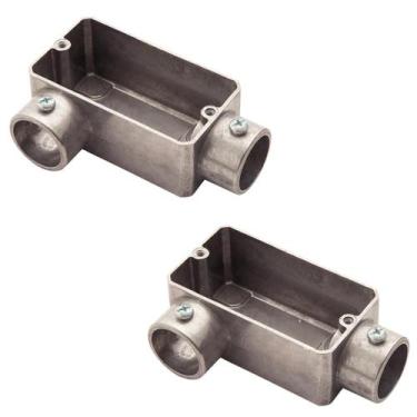 Imagem de 2 Condulete Tipo Lr Alumínio Sem Rosca Medida 1 1/2 Sieg