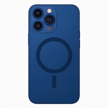 Imagem de Capa Case Capinha Fosca Magnética Anti-impacto Slim Bordas Elevadas Com Proteção de Lentes Para iPhone (Azul, iPhone 16)