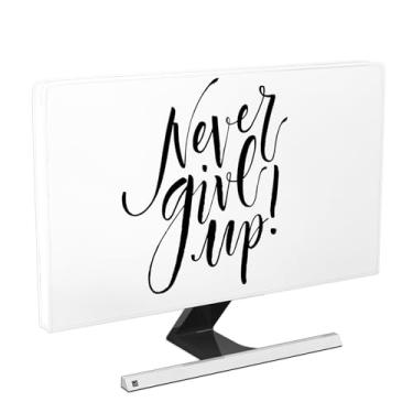 Imagem de Baocicco Never Give Up Motivating Inspiring Computer Monitor Dust Cover 26, 27, 28 polegadas Capa de corpo inteiro para tela de computador compatível com iMac 26-28 polegadas PC, desktop e TV