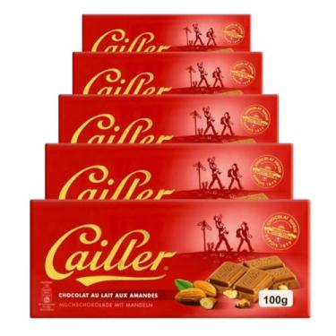 Imagem de Chocolate Suíço Cailler Ao Leite Com Amêndoas 5 Barras 100g