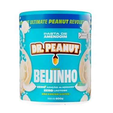 Imagem de Pasta de Amendoim DR. Peanut Beijinho 600g - Whey Protein, Zero Açúcar e Sem Lactose