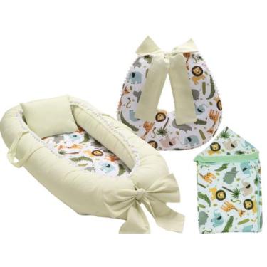 Imagem de Almofada De Amamentação + Ninho Redutor Berço + Toalha De Banho Algodã