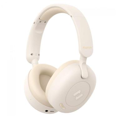 Imagem de Fone de Ouvido Bluetooth Havit H655BR - 76h Bateria - Cancelamento de Ruído - Modo De Jogo - Bege