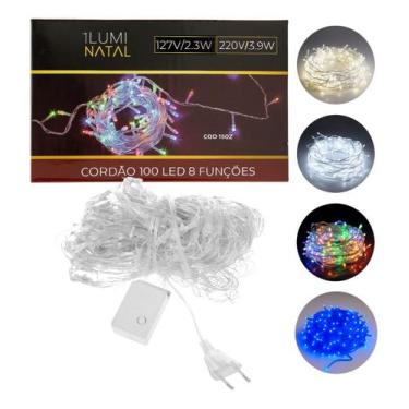 Imagem de Pisca Pisca De Natal 10m 8 Funções 100 Led Interior/exterior Branco Fr