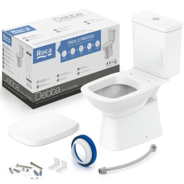 Imagem de Kit Bacia Cx Acoplada ,kit Inst Assento Termofixo Debba Roca