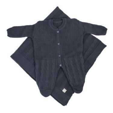 Imagem de Saída de Maternidade Trançado - Kowak, Grafite, RN