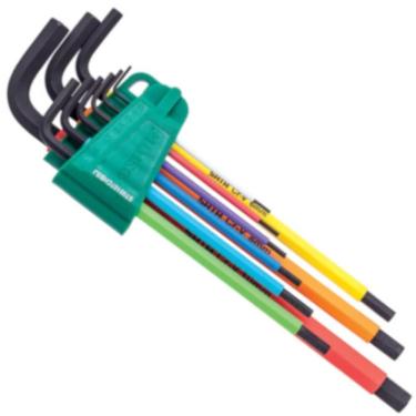 Imagem de Jogo De Chave Hexagonal Longa Color Hex - Hex 9 Peças - St09107chbsj - Sata