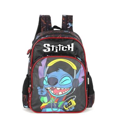 Imagem de Mochila de Costas Luxcel Stitch Crazy Preto