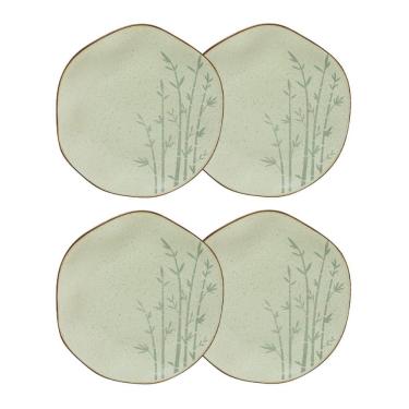 Imagem de Conjunto 4 Pratos Rasos 27,5 cm Ryo Bambu Porcelana Oxford