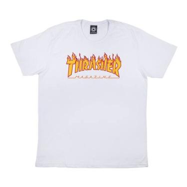 Imagem de Camiseta Manga Curta Thrasher Magazine Original Flame Logo Algodão Pre