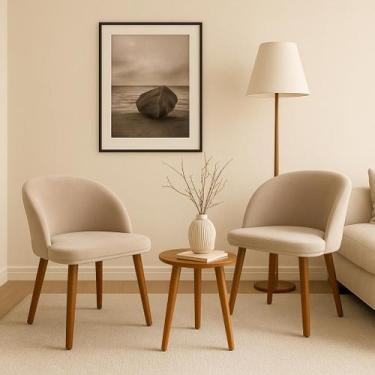 Imagem de Kit 2 Cadeiras Lua Slim Decorativa Tecido Veludo Pés Palito - Pétala, 