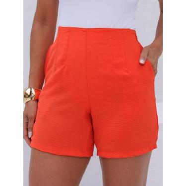 Imagem de Shorts Bermuda Feminina Alfaiataria Elastico na Cintura Elegante Basic