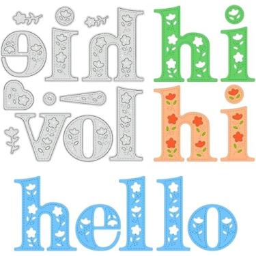 Imagem de Molde de corte de letras, Hi Hello Love, estênceis de metal para fazer cartões, faça você mesmo, álbum decorativo de scrap-booking, 0,8 mm de espessura