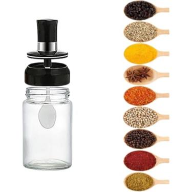 Imagem de Pote de Vidro para Temperos com Colher, para Sal, Açúcar, Condimentos, Pimenta, Tomilho, Orégano (1 UNIDADE)