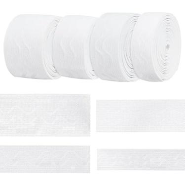 Imagem de Faixa elástica branca de 8 metros, 4 tamanhos, 0,8/1,2/1,2/1,5 polegadas, antiderrapante, faixa elástica de silicone para costura de peruca na cintura