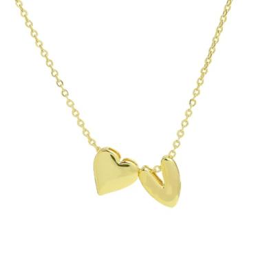 Imagem de 1 colar de coração com letras e acabamento brilhante banhado a prata para mulheres, joia fina, presente para mamãe (A), 48.5cm, Cobre, Sem Pedra Preciosa