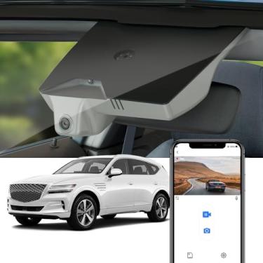 Imagem de Fitcamx Câmera de painel 4K adequada para Genesis GV80 2021-2025 (HD2-T6010, azul preto), estilo OEM integrado, vídeo UHD 2160P, Wi-Fi e aplicativo, gravação em loop, sensor de gravidade, visão