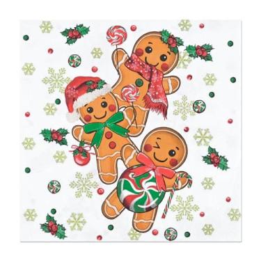 Imagem de 100 peças guardanapos de almoço bengala doce de gengibre Natal feriado papel azevinho guardanapos de jantar bola de natal inverno floco de neve toalhas de mão para aniversário chá de bebê decoração de