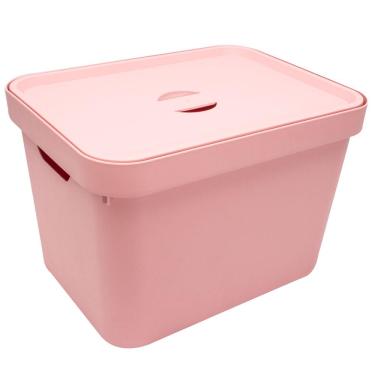 Imagem de Caixa Organizadora 18 Litros Ou Cube CC450 com Tampa Rosa
