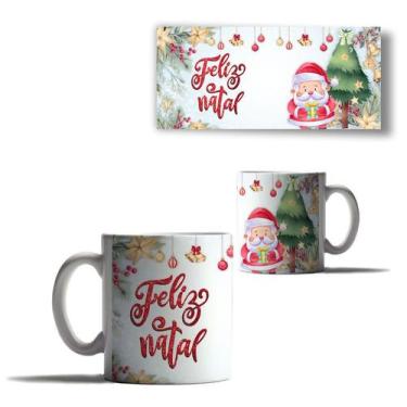 Imagem de Caneca Porcelana Feliz Natal Papai Noel Boneco Neve Arvore 3 - Enjoy S