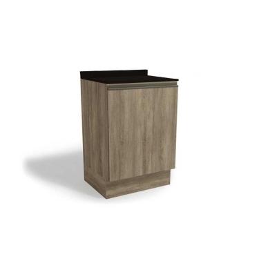 Imagem de Balcão De Cozinha Maxxi G742 1 Porta C-tampo 60cm Nogal-preto - Kappesberg