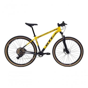 Imagem de Bicicleta Aro 29 Gti Roma 12v Garfo Com Trava K7 11/50 Freios Hidráulicos Kit 1x12 Pneu Bege - Amarelo/preto Tam.21