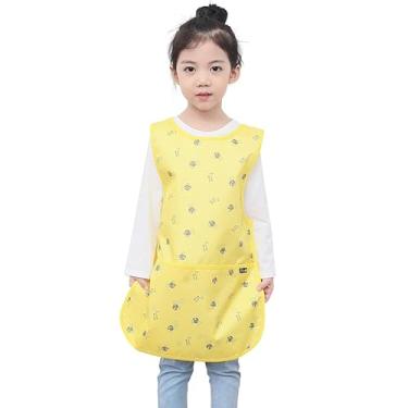Imagem de Avental infantil Plie impermeável sem mangas com bolsos para idades de 1 a 8 anos da Plie, Yellow Bear, Small