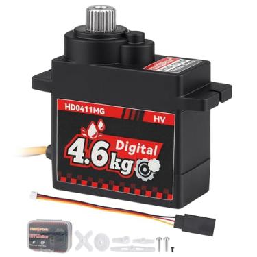 Imagem de HobbyPark Waterproof Micro Servo Motor Metal Gear 4.6kg High Torque Mini Servo for FCX24 Axial SCX24 AX24 1/24 RC Crawler Car Upgraded Servos with JR to 1.25mm JST-MX ZH1.25 Plug Adaper Wire