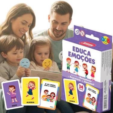 Imagem de Jogo Educa Emoções 34 Cartas Educativo Sentimentos Crianças - GGB - Ei