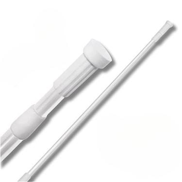 Imagem de Varão Extensível, Cortina Box Banheiro, Retrátil e ajustável sem furar parede,(0,75M A 0,90M (BRANCO))