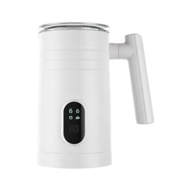 Imagem de KiBcsLic Espumador elétrico para fazer café Macchiato Latte Chocolate quente Espuma macia Café da manhã Espuma fria Vaporizador automático, Branco