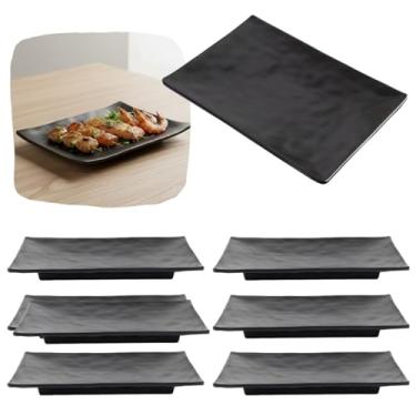 Imagem de Bandeja Travessa Prato Retangular Preta Porções Sushi Sashimi Comida Oriental Japones (6)