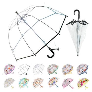 Imagem de Guarda-chuva Bubble Wxjiahetai Kids transparente para chuva de 2 a 8 a