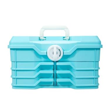 Imagem de Best Kept 6963BKBY-BBLWH - Caddy, armazenamento e transporte de plástico, caixa de ferramentas de artes de beleza e artesanato, projeto, solução organizadora de produtos - azul bebê (pacote com 1)