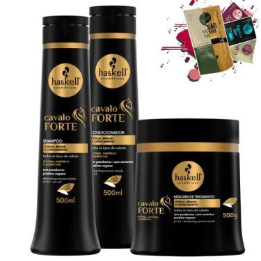 Imagem de Kit Haskell Cavalo Forte Sh Cond 500ml Mascara 500g