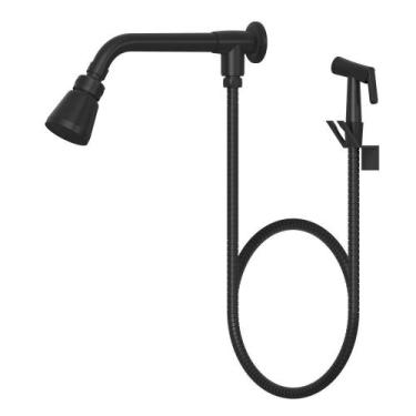 Imagem de Chuveiro Articulado Preto C/Ducha + Desviador 100%Metal 1995 - REAL, P