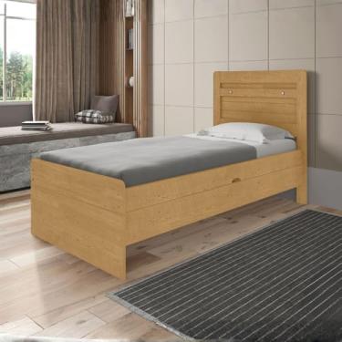 Imagem de Cama Larissa Solteiro com Baú Organizador MDF Resistente Naturalle