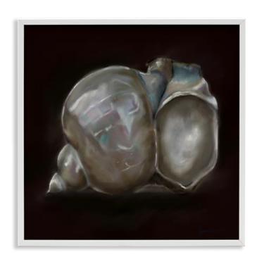 Imagem de Stupell Industries Treasure Of Sea Shell Arte giclée emoldurada preta, design de Mary Sparrow, 12 x 12