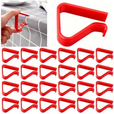 Imagem de Sazoemao Clipes de toalha de mesa transparentes transparentes, clipes de plástico para toalha de mesa, suporte de toalha de mesa para Natal, casa, festa de casamento, acampamento, piquenique