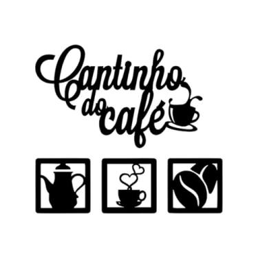 Imagem de Kit Cantinho do Café 4 Peças 30cm Decoração Cozinha Mdf 3mm