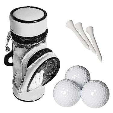 Imagem de Bolas de golfe e camisetas bolsa bolsa de armazenamento suporte com 3 bolas e 3 camisetas conjunto