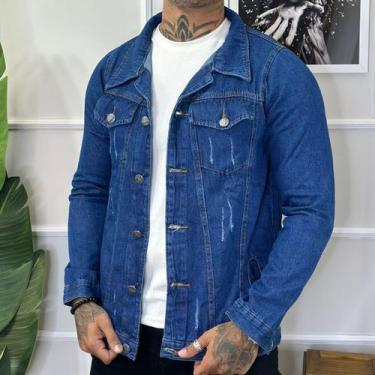 Imagem de Jaqueta Homem Jeans Masculina Casual Branca - NS NANDA STORE, G, Lavag