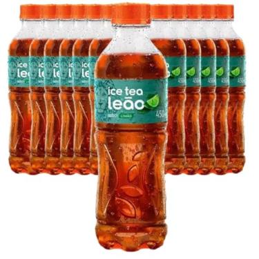 Imagem de Kit 12 Chá Preto Ice Tea Limão Leão Garrafa Pet 450ml