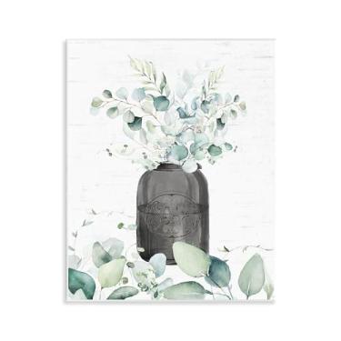 Imagem de Stupell Industries Arte em pote de sabão e placa de parede de eucalipto, design por Lettered and Lined, 14 x 11